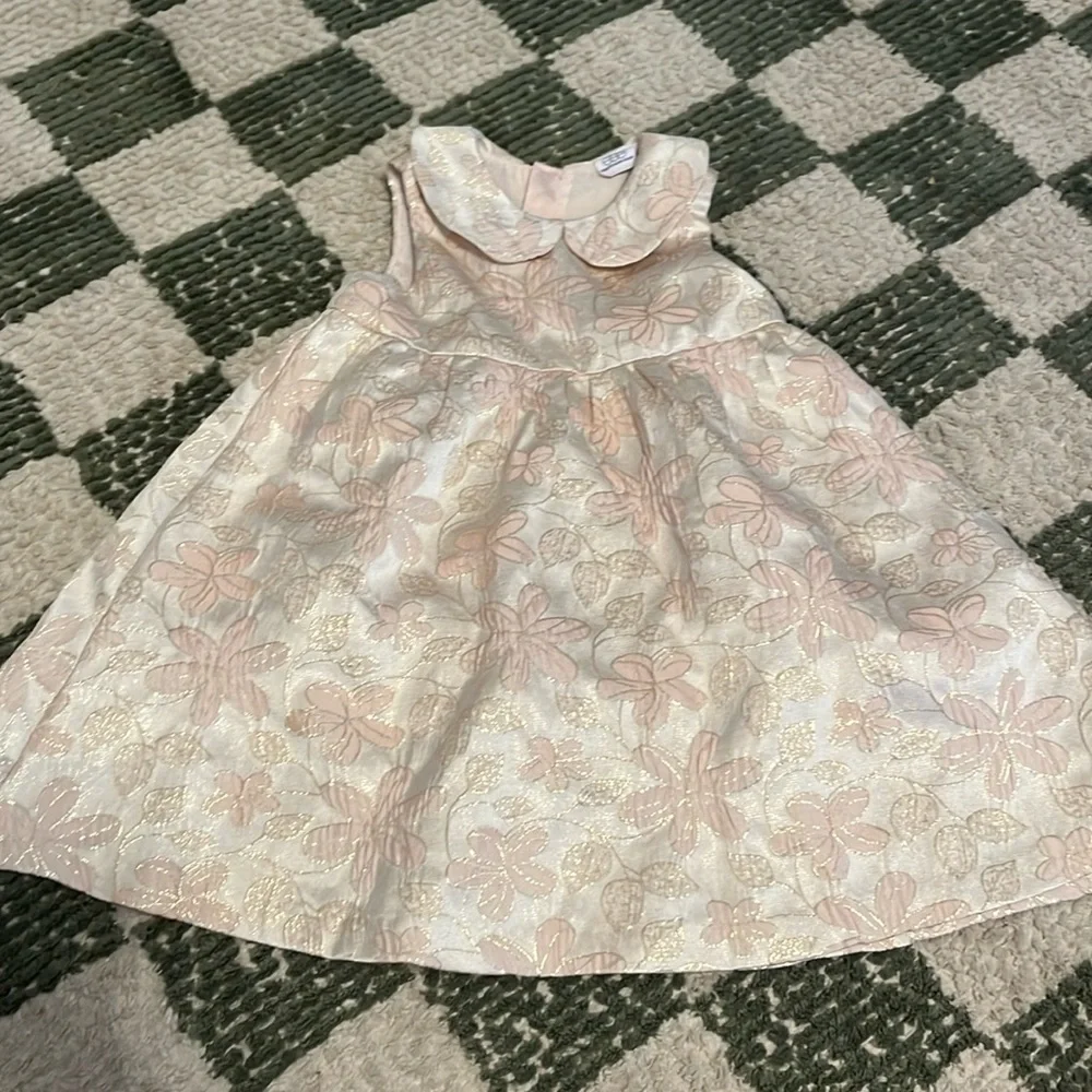 EGG by Susan lazar gold shimmery Peter Pan collar dress